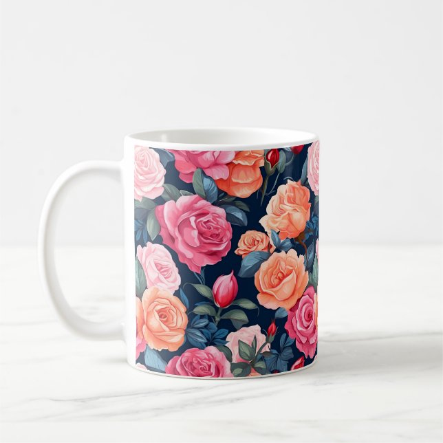 Ro Blooming Flowers Mönster-80037 Kaffemugg (Vänster)
