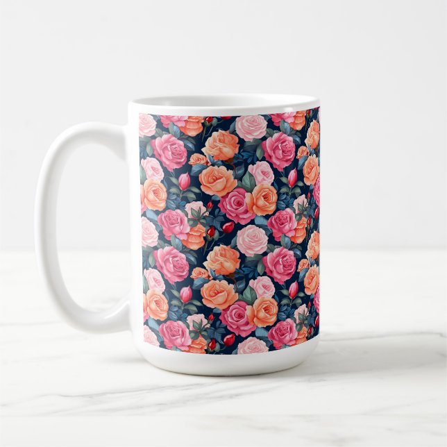 Ro Blooming Flowers Mönster-80037 Kaffemugg (Vänster)