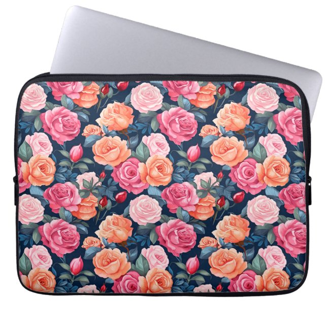 Ro Blooming Flowers Mönster-80037 Laptop Fodral (Framsidan)