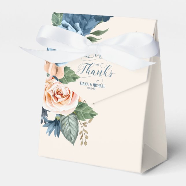 Ro Blue/Peach Kärlek och tack-ID584 Presentaskar (Framsidan Sidan)