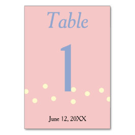 Ro Blue Polka dots Bröllop Bordsnummer