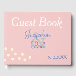 Ro Blue Polka dots Heart Bröllop Gästböcker