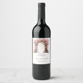 Ro Boho Bröllop Arch Vinflaska Etikett