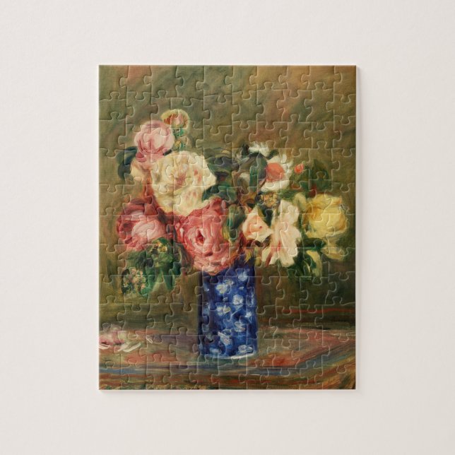 Ro Bouquet av Renoir Impressionist Painting Pussel (Vertikal)