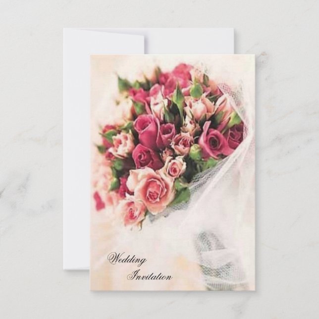 Ro Bouquet Bröllop Inbjudningar (Framsida)