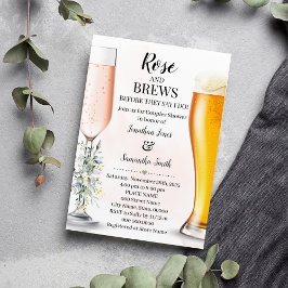 Ro & Brews Par Bröllop Eucalyptus Greenery Inbjudningar