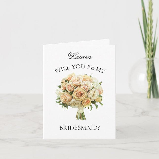  Ro Bröllop Bouquet Bridesmaid Frieri Inbjudan (Framsida)