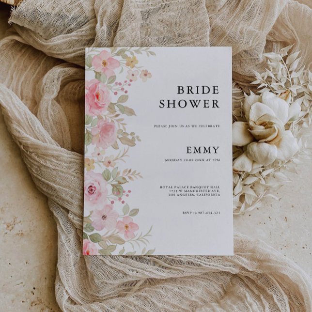 Ro Bröllop Inbjudningskort för möhippan (Rose Wedding Bridal Shower Invitation)