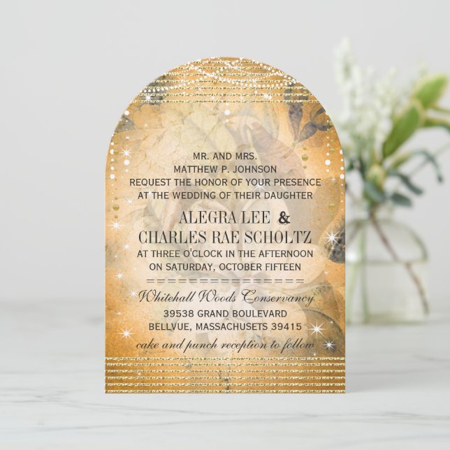 Ro Bröllop Magnolia under stjärnor Inbjudningar (Stående Fram)