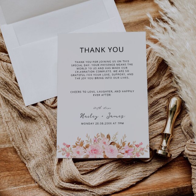 Ro Bröllop Tack Napkin Note Menu Meny (Rose Wedding Thank You Napkin Note Menu)
