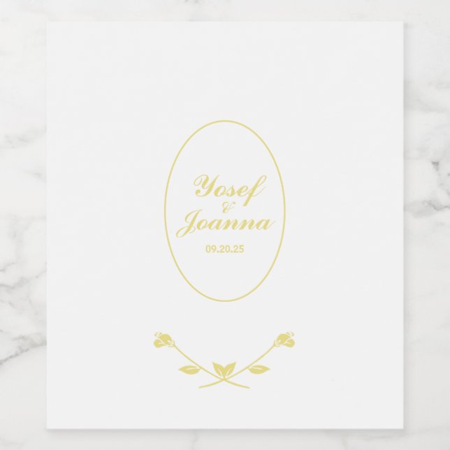 Ro Bröllop Vinflaska Etikett (Singel etikett)