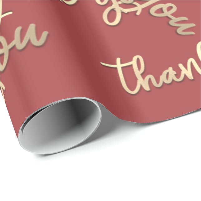 Ro-bröllopsförmån för Tack Guld-skript Presentpapper (Rullad Hörn)