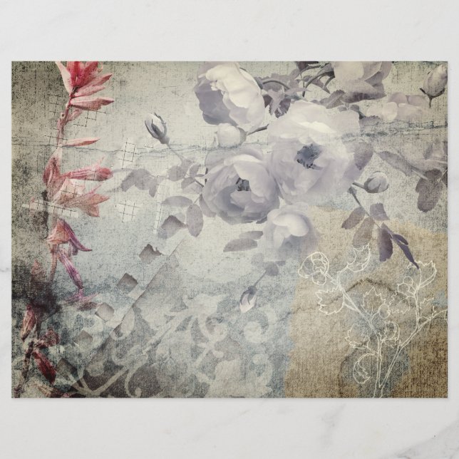 Ro brun och grått Grunge Scrapbook papper (Framsida)