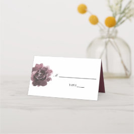 ro burgundblommor shabby chic placeringskort