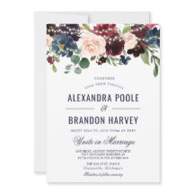 Ro Burgundy Blommigt String Ljus Bröllop