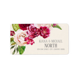 Ro Burgundy/Cream Bröllop ID584 Adressetikett
