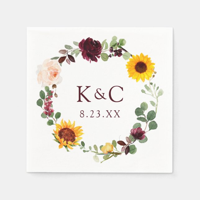 Ro Burgundy Red Pappersservett (Framsidan)