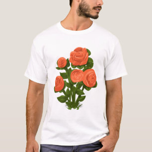 Ro Bush Rosor Orange Flowers Ro Garden Blommigt. T Shirt