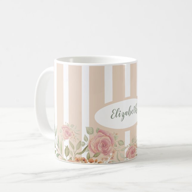  Ro bush vattenfärg monogrammad Kaffemugg (Framsida vänster)