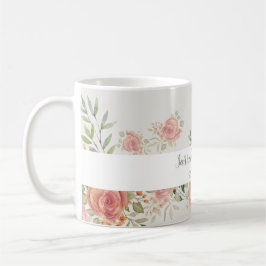 Ro Bush Watercolor Art Monogrammed Kaffemugg