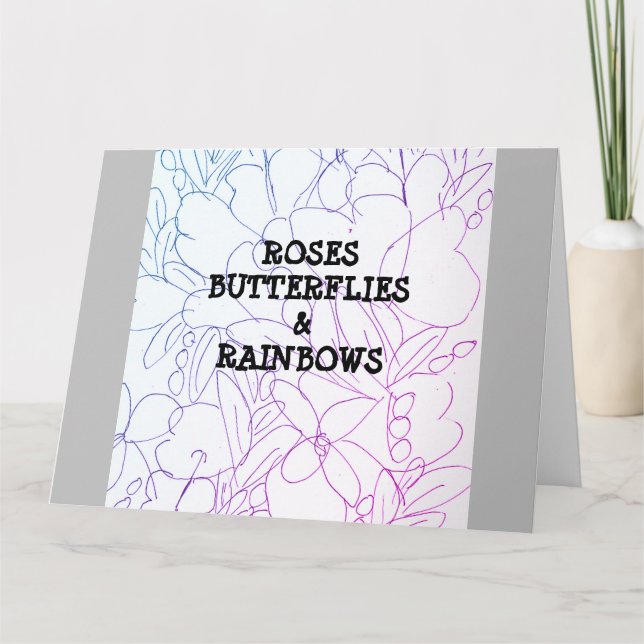 Ro Butterflies & Rainbows Vivid Kort (Framsida)