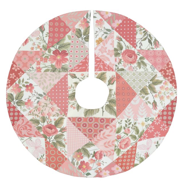 Ro Butterflies Seamless Patchwork Julgransmatta Borstad Polyester (Framsidan)