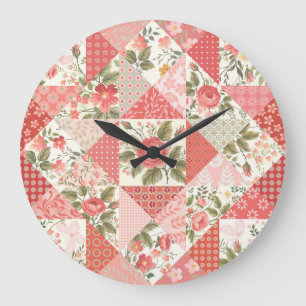 Ro Butterflies Seamless Patchwork Stor Klocka