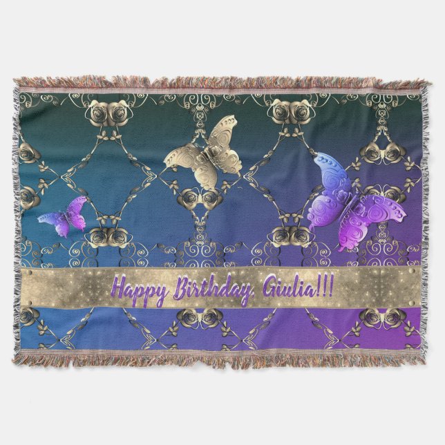 Ro Butterfly Lila Filt (Framsidan)