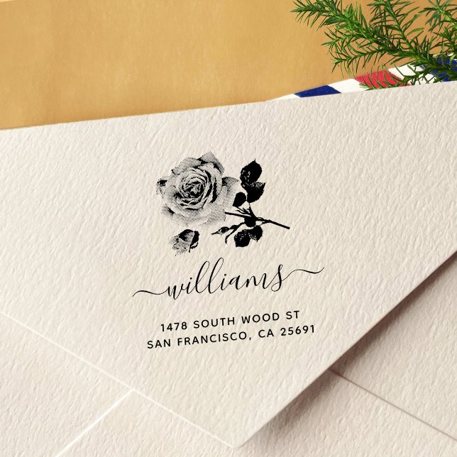 Ro Calligraphy Returadress Självfärgande Stämpel (Skapare uppladdad)