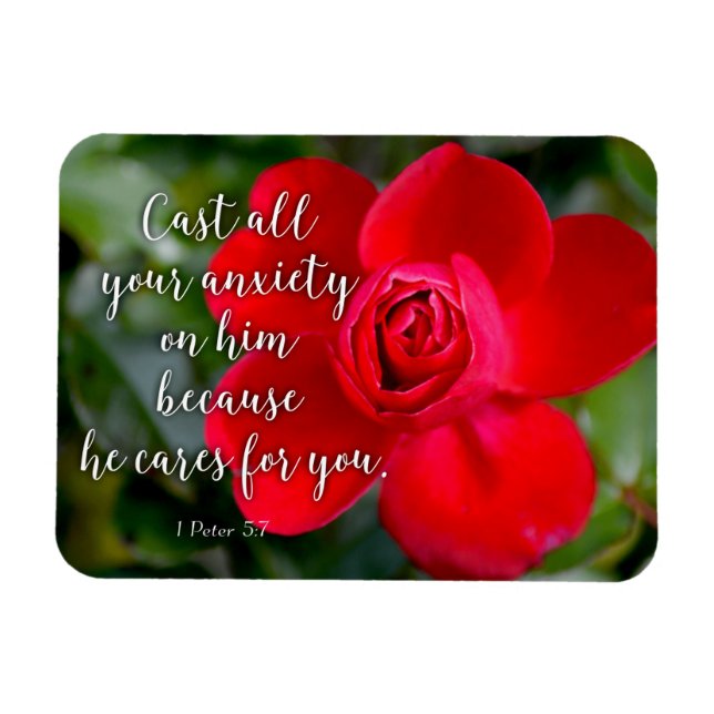 Ro Cast all din anxiety Christian Bible Verse Magnet (Horisontell)