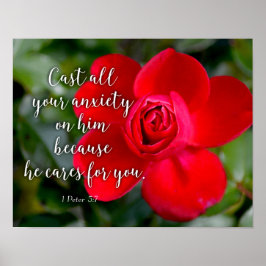 Ro Cast all din anxiety Christian Bible Verse Poster