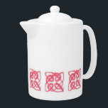 RO CELTIC KNOT Porcelain Tekanna<br><div class="desc">Utformningen på denna tekanna av CELTIC KNOT porcelain i RO är en originalform av teckning i färgpenna av roving garn av mjuk fuzzy ro i rosa som sållats in i en keltisk knut. * Matchningsprodukter finns i kategorin CELTIC KNOTS i min butik. ** Om du vill överföra den här designen...</div>