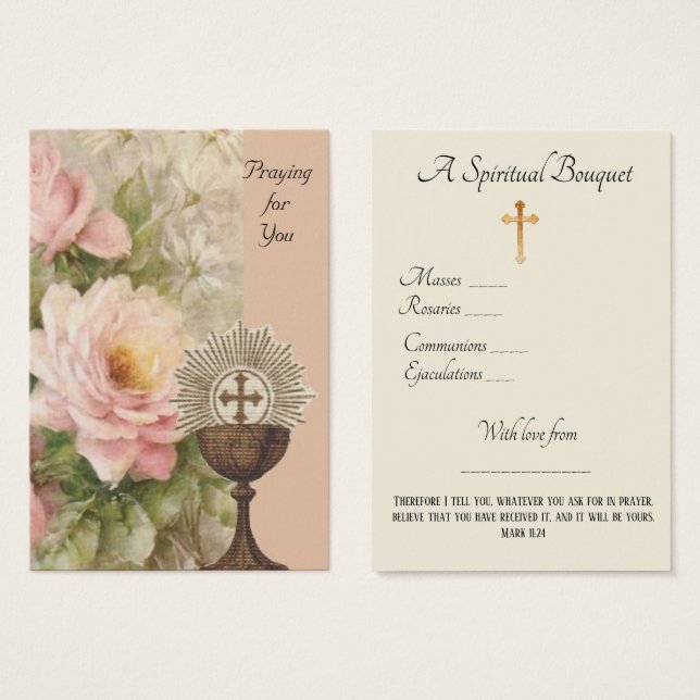 Ro Chalice Andlig Bouquet Prayer Heliga Card Visitkort (Framsida & baksida)