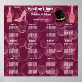 Ro Champagne, för 12 sittplatsdiagram Poster
