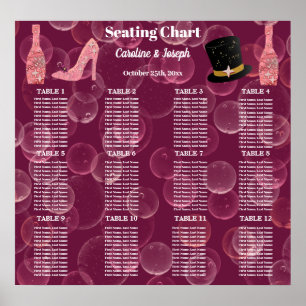 Ro Champagne, för 12 sittplatsdiagram Poster