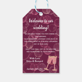 Ro Champagne Glass med Tack-meddelande Presentetikett