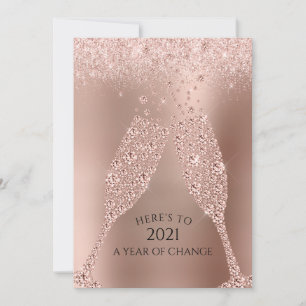 Ro Champagne Toast till 2021 Numerology Julkort