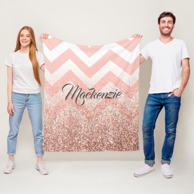 Ro Chevrons och Glitter Fleecefilt (På plats)