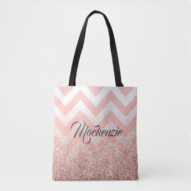 Ro Chevrons och Glitter Tygkasse (Framsida)