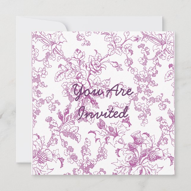 Ro Chintz Blommönster Inbjudningar (Framsida)