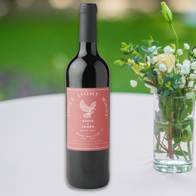  Ro-citat för den moderna Chicen Elegant bröllop Vinflaska Etikett (Skapare uppladdad)