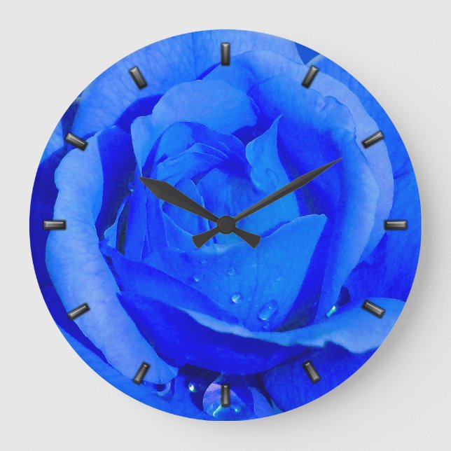 Ro Clock Blue Ro Flower Wall Clock Ro Gift Stor Klocka (Framsida)