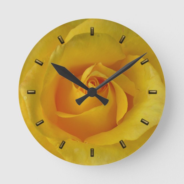 Ro Clock Gul ros Flower Wall Clock Ro Gift Rund Klocka (Framsida)