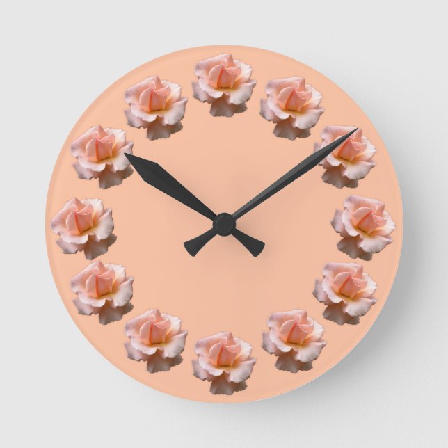Ro Clock Wildrose Wall Clock Peach Ro Clock Clock Rund Klocka (Framsida)