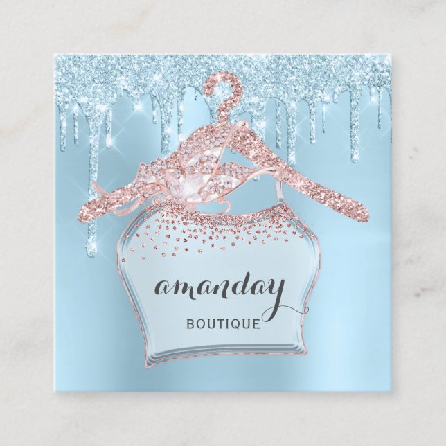 Ro Closet Trasa Hanger Dress Boutique Drifts Fyrkantigt Visitkort (Framsida)