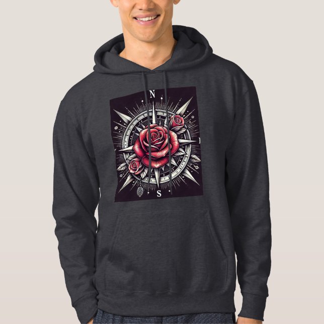Ro Compass Tattoo Hoodie (Framsida)