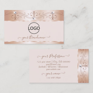 Ro Coral Ornate Gnistra Diamonds Lägg till Logotyp Visitkort