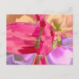 Ro Crystal - RedRose PinkRose Bud n Petal Vykort