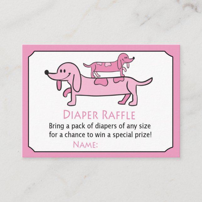 Ro Dachshund Diaper Raffle Biljett (Framsida)