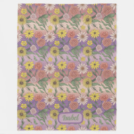 Ro, Daisy, solrosor och lilin Fleecefilt